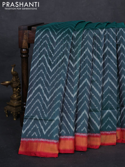 Peacock Green & Red Rajkot Patola Silk Saree