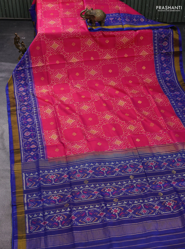 Pink & Blue Rajkot Patola Silk Saree