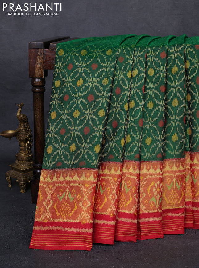 Green & Red Rajkot Patola Silk Saree