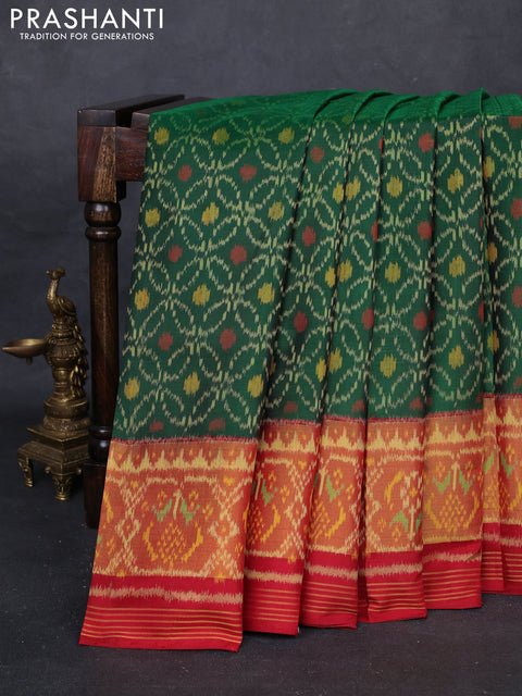 Green & Red Rajkot Patola Silk Saree