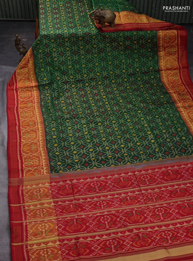 Green & Red Rajkot Patola Silk Saree