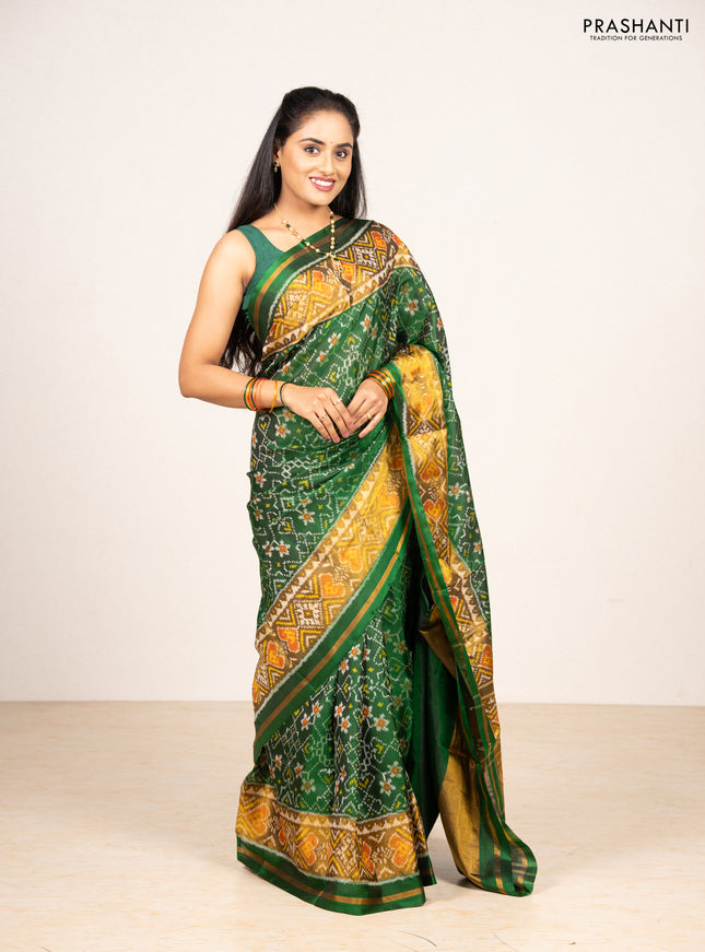 Green Rajkot Patola Silk Saree