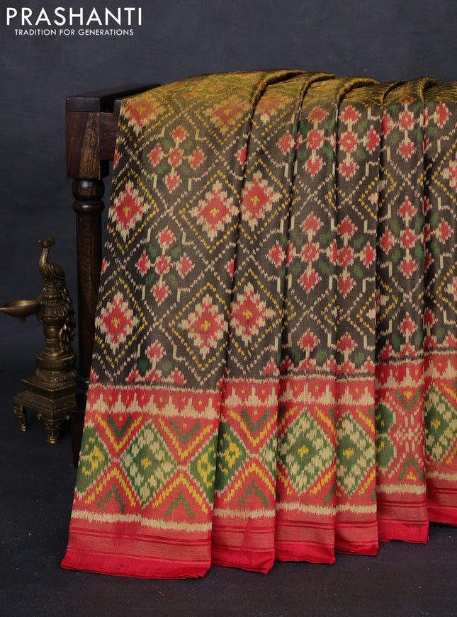 Black & Orange Rajkot Patola Silk Saree
