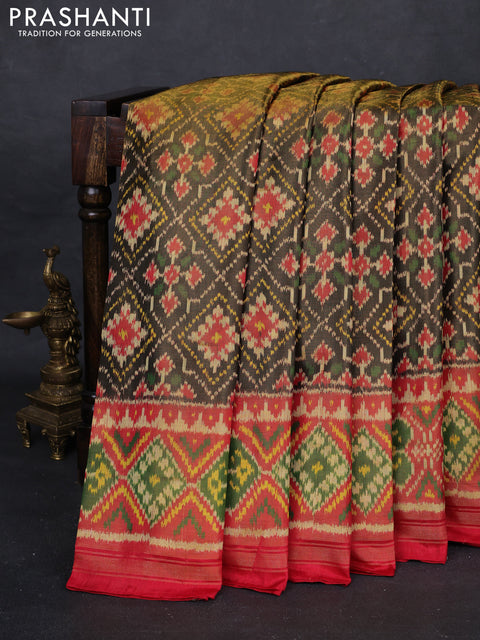 Black & Orange Rajkot Patola Silk Saree