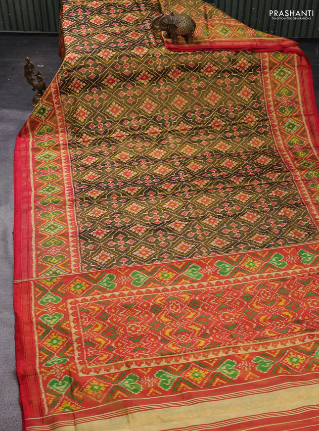 Black & Orange Rajkot Patola Silk Saree