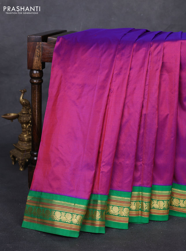 Purple & Green 10 Yards Silk Saree