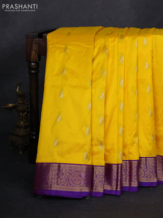 Yellow & Violet 10 Yards Silk - Buttas