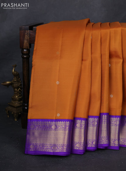 Mustard Yellow & Violet 10 Yards Silk - Buttas