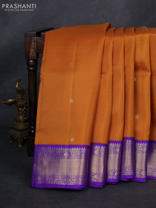Mustard Yellow & Violet 10 Yards Silk - Buttas