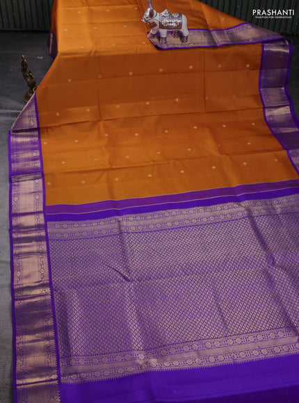 Mustard Yellow & Violet 10 Yards Silk - Buttas