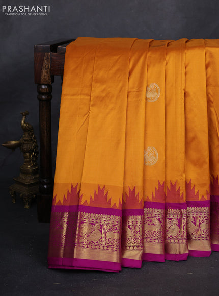 Mustard Yellow & Magenta Pink 10 Yards Silk - Buttas