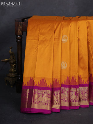 Mustard Yellow & Magenta Pink 10 Yards Silk - Buttas