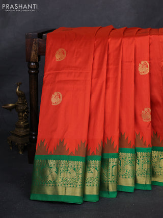 Rust & Green 10 Yards Silk - Buttas