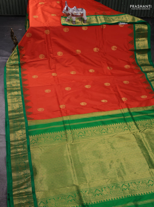 Rust & Green 10 Yards Silk - Buttas