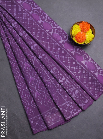 Purple Jaipur Cotton Saree