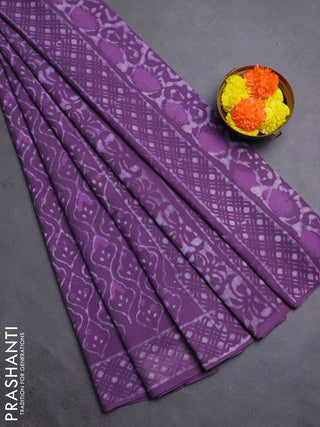 Purple Jaipur Cotton Saree