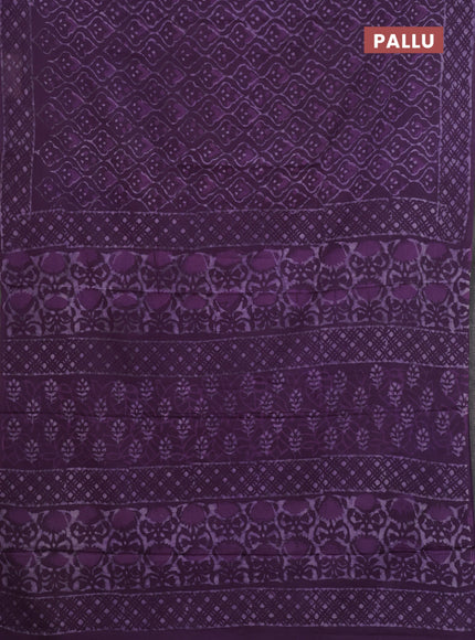 Purple Jaipur Cotton Saree