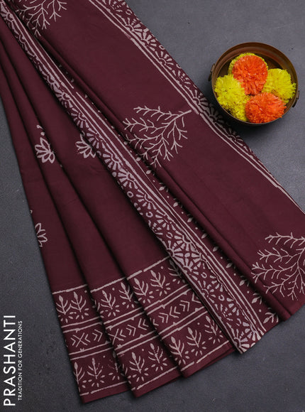 Brown Jaipur Cotton Saree