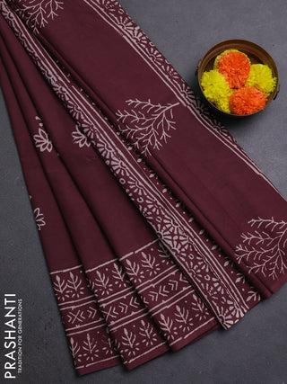 Brown Jaipur Cotton Saree