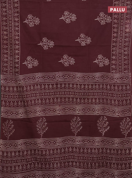 Brown Jaipur Cotton Saree