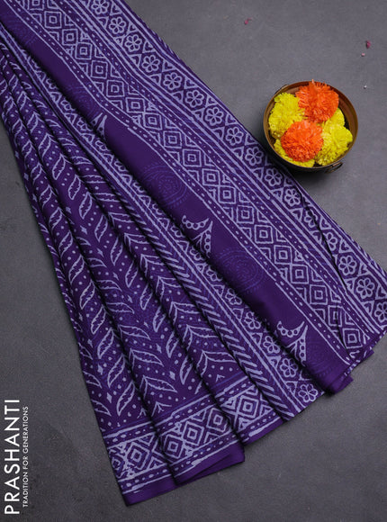 Violet Jaipur Cotton Saree