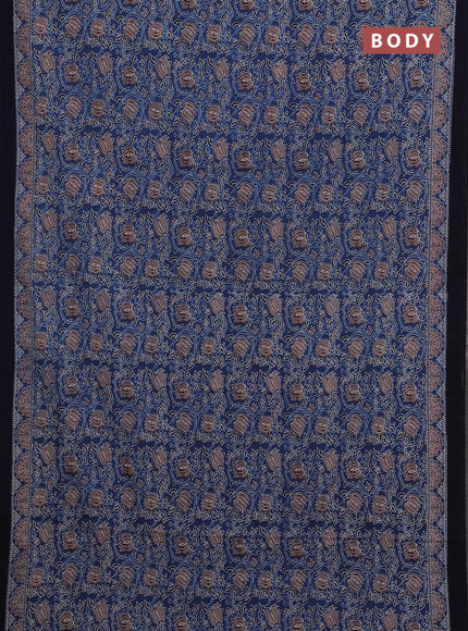 Indigo Blue & Black Jaipur Cotton Saree
