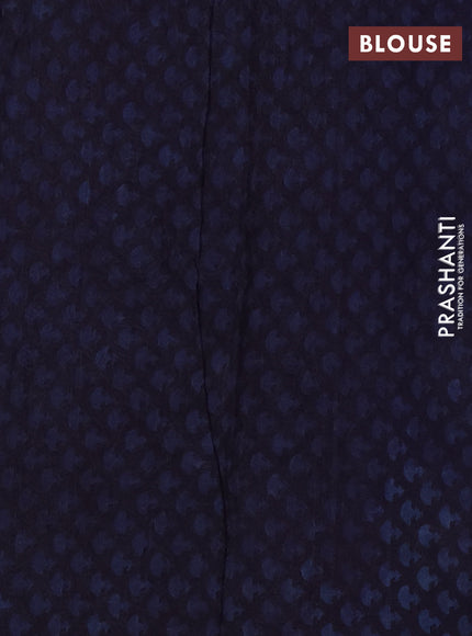 Indigo Blue & Black Jaipur Cotton Saree