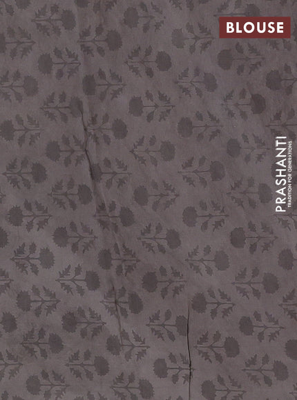 Grey & Black Jaipur Cotton Saree