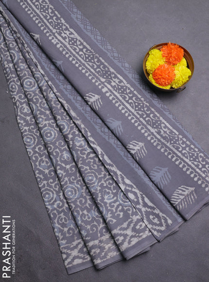 Grey Jaipur Cotton Saree