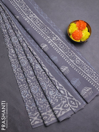 Grey Jaipur Cotton Saree