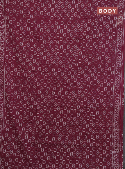 Wine Jaipur Cotton Saree