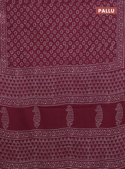 Wine Jaipur Cotton Saree