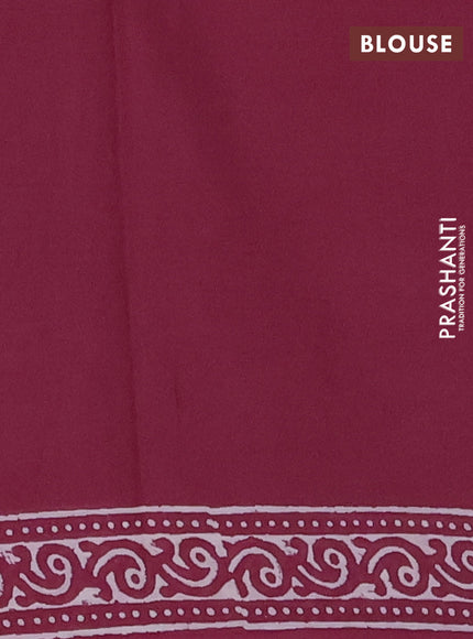 Wine Jaipur Cotton Saree
