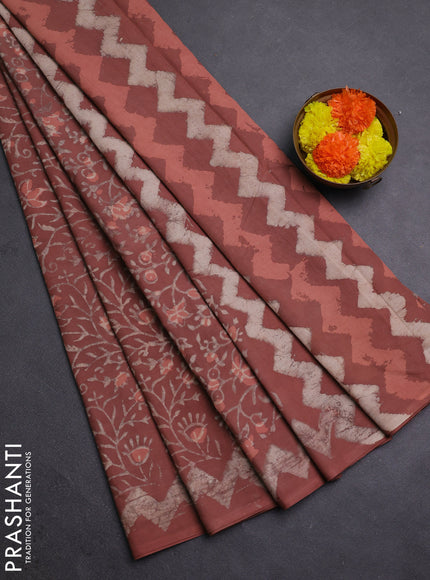 Dusty Peach Jaipur Cotton Saree