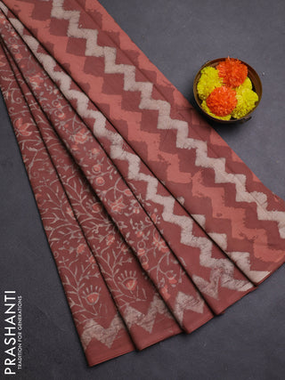 Dusty Peach Jaipur Cotton Saree