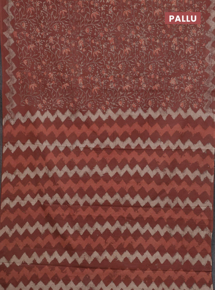 Dusty Peach Jaipur Cotton Saree