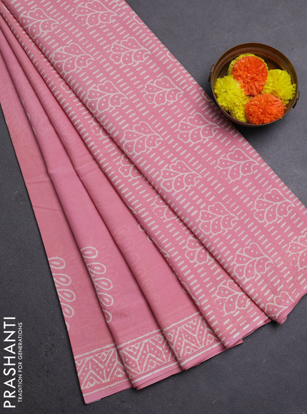 Peach Jaipur Cotton Saree