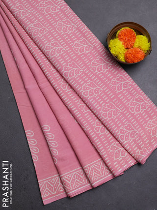 Peach Jaipur Cotton Saree
