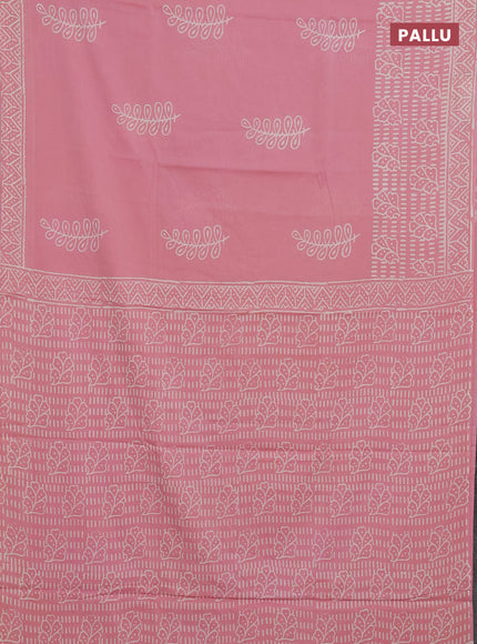 Peach Jaipur Cotton Saree