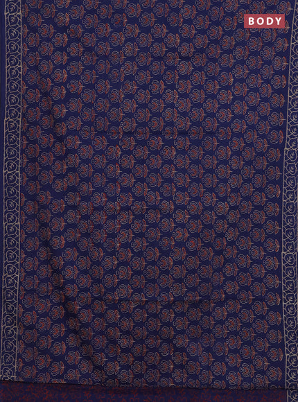 Navy Blue Jaipur Cotton Saree