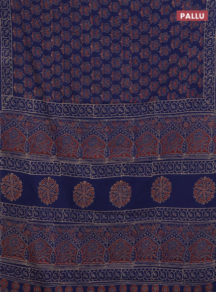 Navy Blue Jaipur Cotton Saree