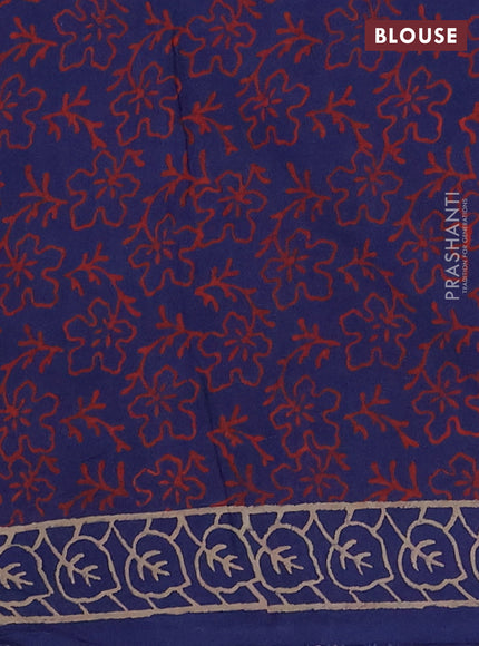 Navy Blue Jaipur Cotton Saree