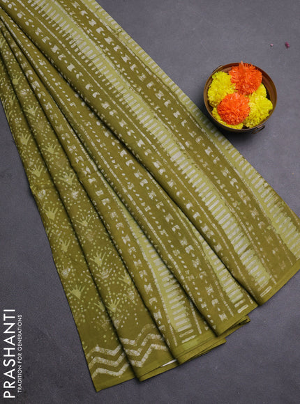 Elaichi Green Jaipur Cotton Saree