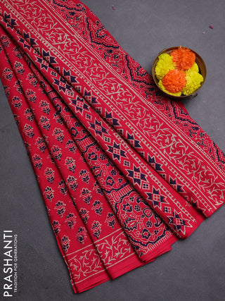 Red Jaipur Cotton Saree
