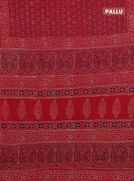 Red Jaipur Cotton Saree