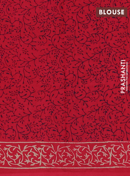 Red Jaipur Cotton Saree