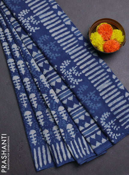 Indigo Blue Jaipur Cotton Saree