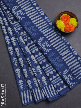 Indigo Blue Jaipur Cotton Saree