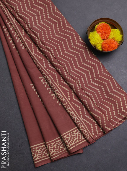 Rust Jaipur Cotton Saree