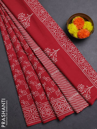Red Jaipur Cotton Saree